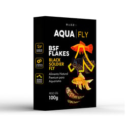 Alimento Base Buzz Fly Aqua Fly Bsf Flakes Para Peixes - 100 Gramas