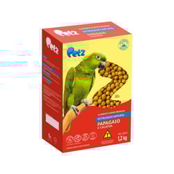 Alimento Extrusado Natural Petz - 1,2Kg Para Papagaio E Cacatua - 1,2 Kilos