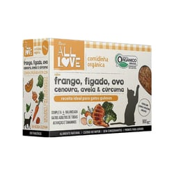 Alimento Natural All Love Gulosos Sabor Frango E Fígado 900G Para Gatos Adultos