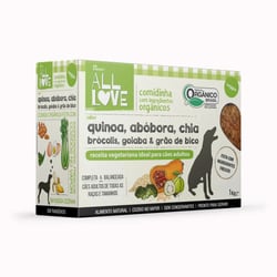 Alimento Natural All Love Veggie Para Cães Adultos Sabor Quinoa, Abóbora, Chia, Brócolis, Goiaba E Grão De Bico - 1Kg
