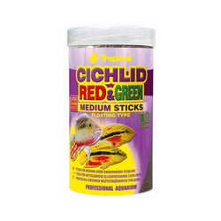 Alimento Para Peixe Tropical Cichlids Red & Green Sticks - 90G