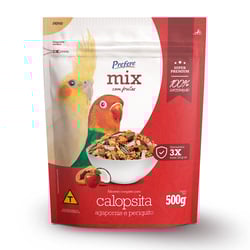 Alimento Prefere Mix Com Frutas Para Calopsita, Agapornis E Periquito 500G - 1 Unidade