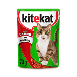 Alimento Úmido Kitekat Carne Ao Molho Para Gatos Adultos - 70G Sachê