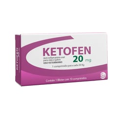 Anti-Inflamatório Ceva Ketofen 20Mg Para Cães - 1 Comprimido