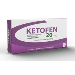 Anti-Inflamatório Ketofen 20Mg Para Cães - 10 Comprimidos