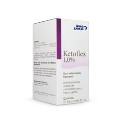 Anti-Inflamatório Ketoflex Injetável 1,0% Para Cães E Gatos - 10Ml