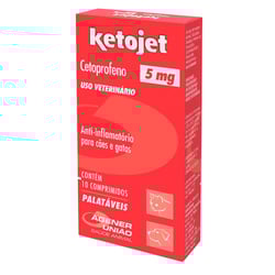Anti-Inflamatório Ketojet 5Mg Para Cães E Gatos - 10 Comprimidos