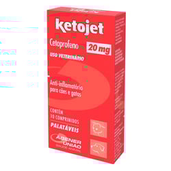 Anti-Inflamatório Ketojet Agener União 20Mg Para Cães E Gatos - 10 Comprimidos