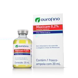 Anti-Inflamatório Maxicam Injetável Ourofino 0,2% Para Cães E Gatos - 20Ml