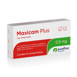 Anti-Inflamatório Maxicam Plus Ourofino 0,5Mg - Para Cães - 8 Comprimidos
