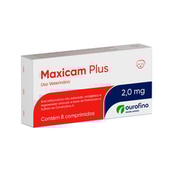 Anti-Inflamatório Maxicam Plus Ourofino 2Mg - 8 Comprimidos