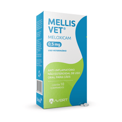 Anti-Inflamatório Mellis Vet 0,5Mg Para Cães De 5 A 10Kg - 10 Comprimidos - 0,5 Miligramas
