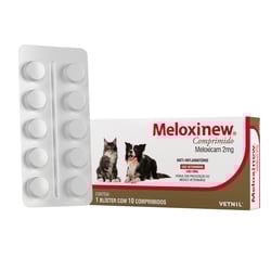 Anti-Inflamatório Meloxinew 2Mg Para Cães E Gatos - 10 Comprimidos