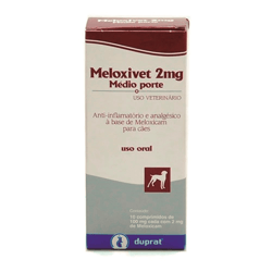 Anti-Inflamatório Meloxivet 2Mg Para Cães Médio Porte - 10 Comprimidos
