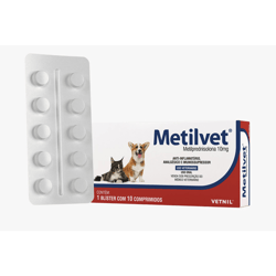 Anti-Inflamatório Metilvet 10Mg - 10 Comprimidos - 10 Miligramas