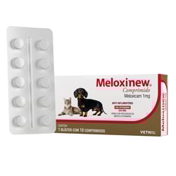 Anti-Inflamatório Vetnil Meloxinew 1Mg - 10 Comprimidos - 1 Miligrama