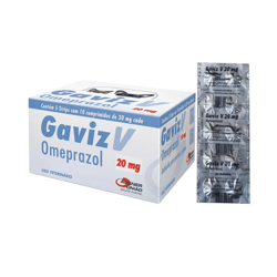 Antiácido Gaviz V Omeprazol 20Mg Para Cães E Gatos - 10 Comprimidos