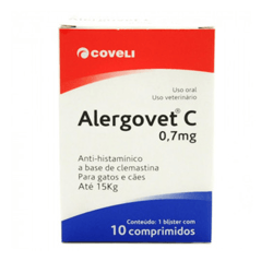 Antialérgico Alergovet Coveli 0,7Mg Para Cães E Gatos Até 15Kg - 10 Comprimidos