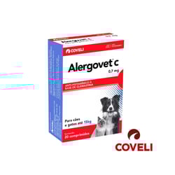 Antialérgico Alergovet Coveli Para Cães E Gatos - 20 Comprimidos - 0,7 Miligramas