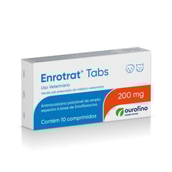 Antibacteriano Enrotrat Tabs 200Mg Ourofino - 10 Comprimidos