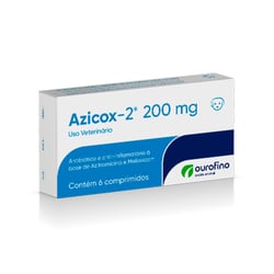 Antibiótico Azicox-2 200Mg Para Cães E Gatos - 6 Comprimidos