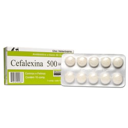 Antibiótico Cefalexina 500Mg Unimedical Para Cães - 10 Comprimidos