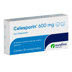 Antibiótico Celesporin Ourofino 600Mg - 10 Comprimidos