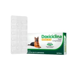Antibiótico Doxiciclina Vetnil 100Mg Para Cães E Gatos - 1 Comprimido