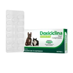 Antibiótico Doxiciclina Vetnil 50Mg Para Cães E Gatos - 1 Unidade