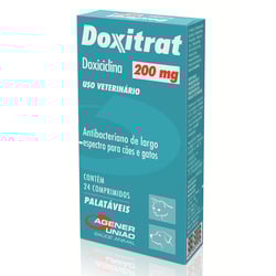 Antibiótico Doxitrat 200Mg Para Cães E Gatos - 24 Comprimidos