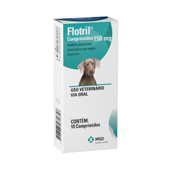 Antibiótico Flotril Msd 150Mg Para Cães - 10 Comprimidos