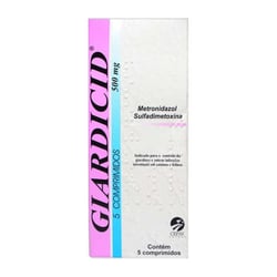 Antibiótico Giardicid 500Mg Para Cães E Gatos - 5 Comprimidos