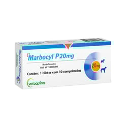 Antibiótico Marbocyl P 20Mg Vetoquinol - 10 Comprimidos