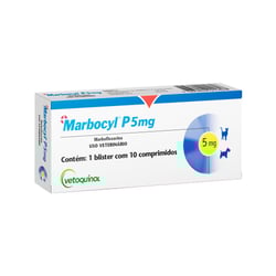 Antibiótico Marbocyl P 5Mg Vetoquinol - 10 Comprimidos
