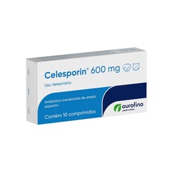 Antibiótico Ourofino Celesporin 600Mg Para Cães E Gatos - 10 Comprimidos
