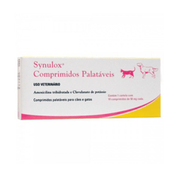 Antibiótico Synulox 50Mg Para Cães E Gatos - 10 Comprimidos