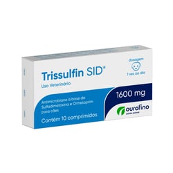 Antibiótico Trissulfin Sid 1600Mg Ourofino Para Cães E Gatos - 10 Comprimidos