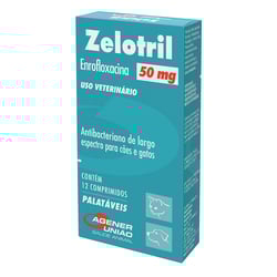 Antibiótico Zelotril 50Mg Para Cães E Gatos - 12 Comprimidos