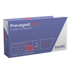 Anticoncepcional Biovet Preve-Gest 5Mg Para Cachorros - 12 Comprimidos