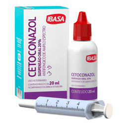 Antifúngico Cetoconazol 20% Ibasa Para Cães E Gatos - 20Ml Suspensão Oral