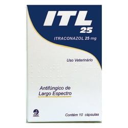 Antifúngico Itl Itraconazol Cepav 25Mg Para Cães - 10 Cápsulas