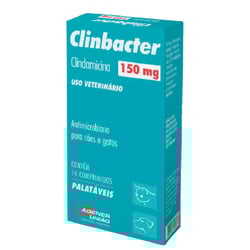 Antimicrobiano Clinbacter 150Mg Para Cães E Gatos - 14 Comprimidos - 150 Miligramas