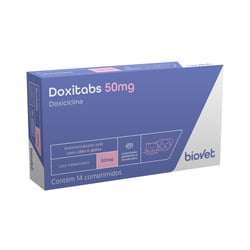 Antimicrobiano Doxitabs Biovet 50Mg Para Cães E Gatos - 14 Comprimidos