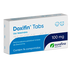 Antimicrobiano Ourofino Doxifin Tabs 100Mg Para Cães E Gatos - 14 Comprimidos