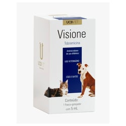 Antimicrobiano Ucbvet Visione Tobramicina Para Cães E Gatos - Colírio 5Ml