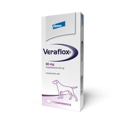 Antimicrobiano Veraflox 60Mg Para Cães E Gatos - 7 Comprimidos