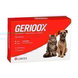 Antioxidante Condroprotetor Gerioox Com Ômega 3 Para Cães E Gatos - 30 Comprimidos