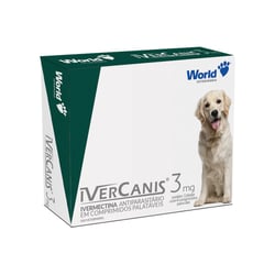 Antiparasitário Ivercanis World 3Mg Para Cães De 15Kg - 1 Tablete