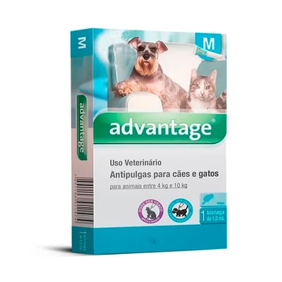 Antipulgas Advantage Para Cães E Gatos De 4 A 10Kg - 1,0Ml