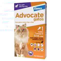 Antipulgas Advocate Para Gatos De 4 A 8Kg - 3 Pipetas - 1 Unidade